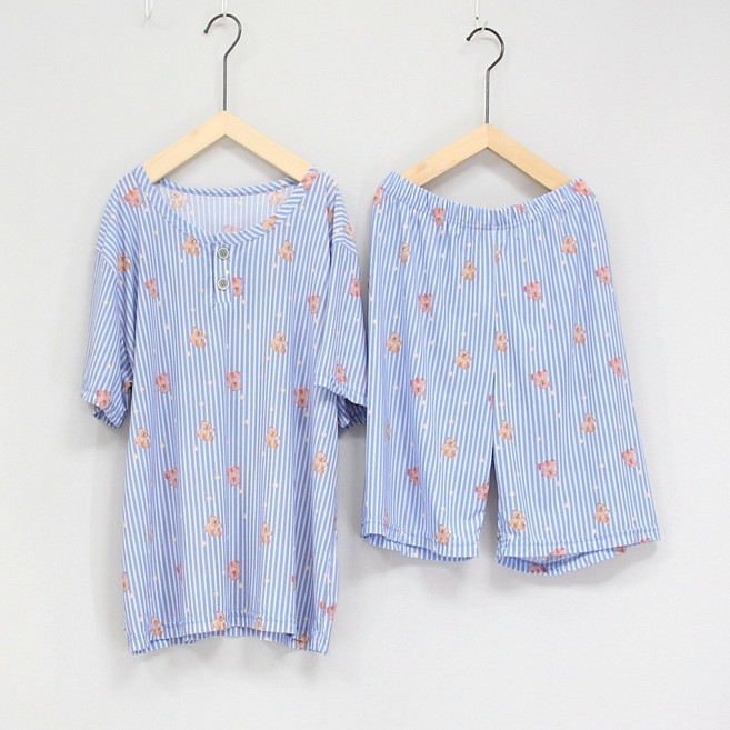 [서울양품점] 남주니어 아이스쿨 냉감 캐릭터 반팔상하세트 아동잠옷 홈웨어 실내복