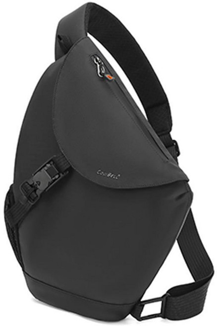 14인치노트북수납 생활방수 캐주얼 대형슬링백 한쪽어깨 가벼운 웨이스트백 운동 라지, BLACK, 1개