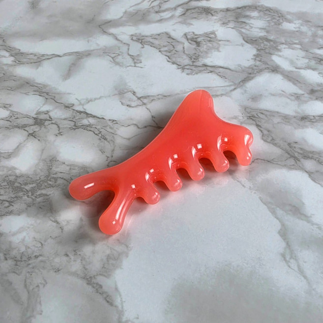 소미온 탄력핏 두피 괄사 마사지기 바디 얼굴 종아리, 큐트 핑크, 1개