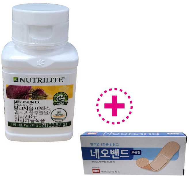 암웨이 밀크씨슬 + 일회용 네오밴드 1갑, 1개, 60정