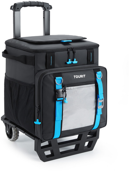 TOURIT 대용량 쿨러백 캠핑 보냉가방 접이식 아이스박스, 30L, 001블랙