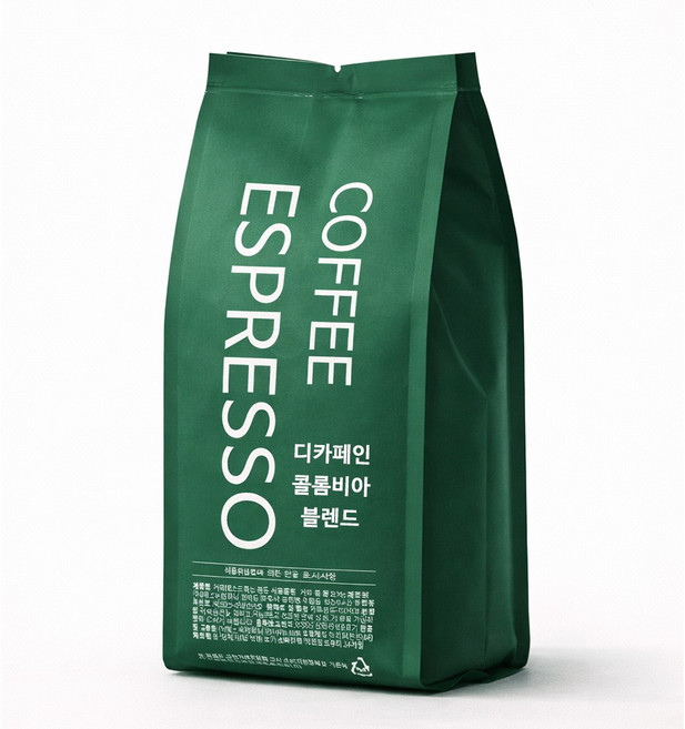 커피에스프레소 디카페인 콜롬비아 블렌드 원두커피, 250g, 1개, 홀빈(분쇄안함)