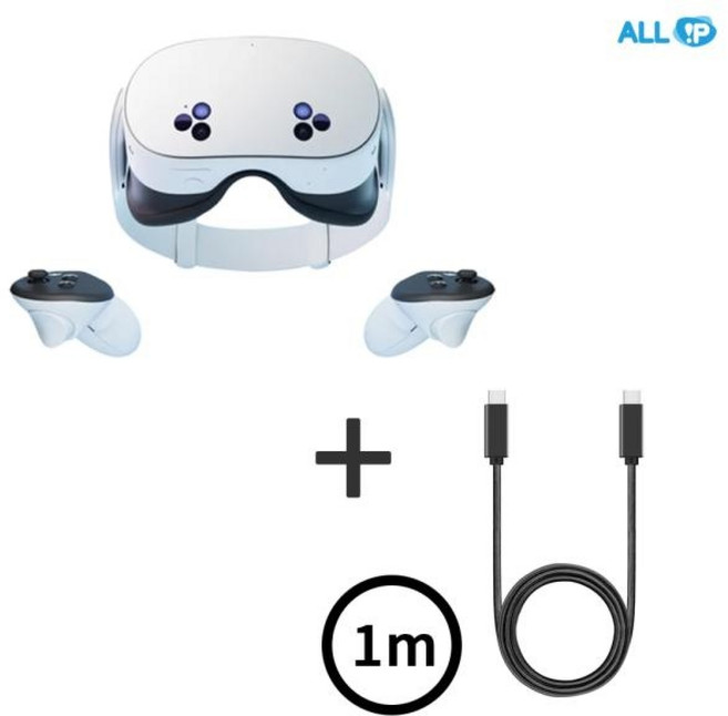 (Meta) Meta Quest 3S 128GB 메타퀘스트 VR 기기 (본품+USB3.2 Gen2 CtoC타입 20Gbps 100W 고속충전 PD 케이블 1m), 1개, 메타퀘스트3S128GB+고속충전케이블1M