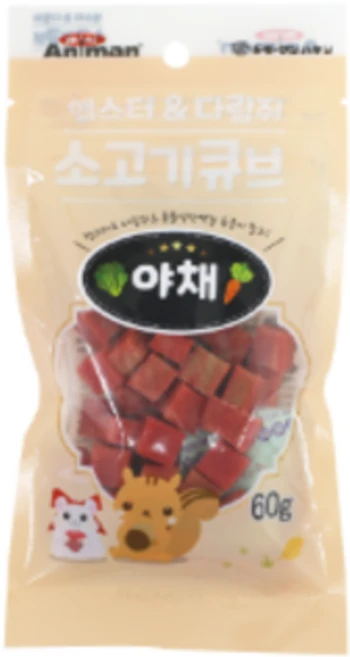 햄스터 다람쥐 소동물 애완동물 소고기 큐브 영양식 간식 먹이, 1개, 60g - 쿠팡