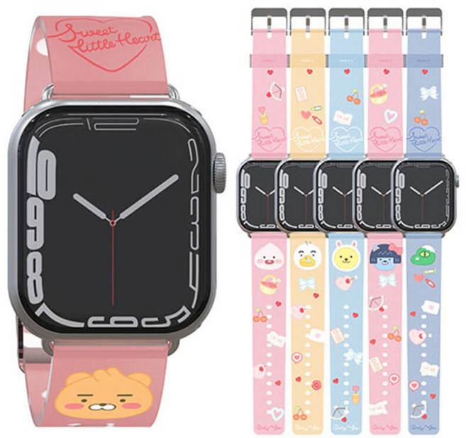 리틀카카오 스윗 리틀 하트 애플워치 소프트 밴드 (38/40/41mm 호환), 1개, 상세페이지 참조