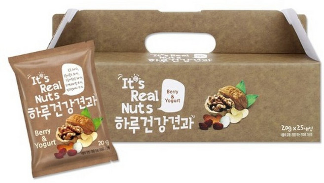 리얼넛츠하루건강견과 베리앤요거트 1박스 박스당 20g×25봉 총 25봉, 1세트, 20g