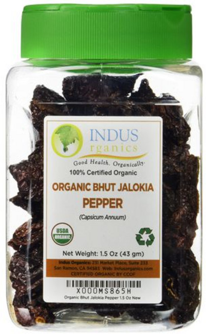 인더스 오가닉스 정통 인도 부트 졸로키아 고추 (고스트 페퍼 Indus Organics Authentic Indian Bhut Jolokia Chili Pepper (Ghost P, 1.5 Ounce (Pack of 1), 1개