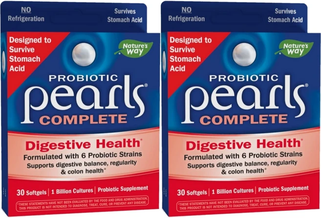 Nature's Way Probiotic Pearls Complete 네이쳐스웨이 프로바이오틱 펄스 컴플릿 다이제스트 30캡슐 2팩, 2개, 30정, 30정 - 쿠팡