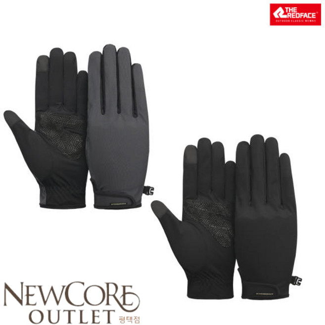 레드페이스! 평택점 가을 겨울 일상 사이클 보들보들 촉감 손바닥그립 미끄럼방지코팅 손목벨크로 방한 장갑, 블랙, 1개