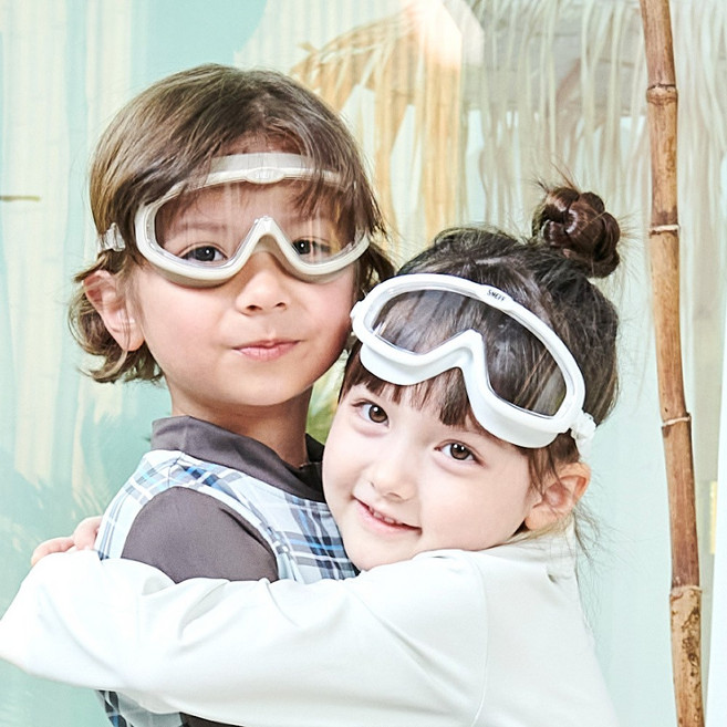 스네프 아동용 와이드뷰 물안경, 아동 와이드뷰 물안경 화이트, 1개