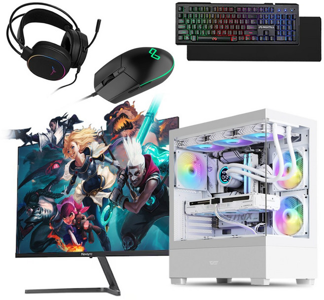 게이밍 컴퓨터 올인원 풀세트, 화이트, 풀세트16번 코어i5-13400F, 512GB, 16GB, WIN11 Home, 지포스 RTX 3050, 풀세트16번 코어i5-13400F