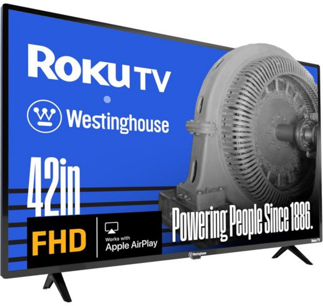 웨스팅하우스 Roku TV - 43인치 스마트 TV 1080P FHD 텔레비전 Wi-Fi 연결 및 모바일 앱 지원 평면 화면 블루투스, 42인치