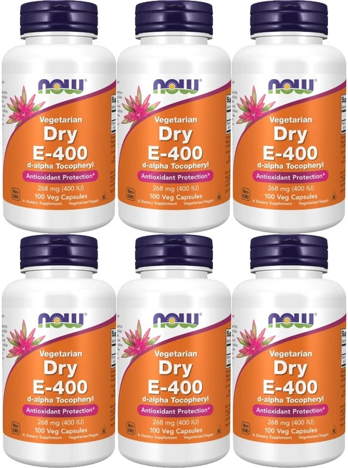 나우푸드 베지테리언 드라이 비타민 E 400 268mg(400IU) 베지캡슐, 100정, 6개 - 쿠팡
