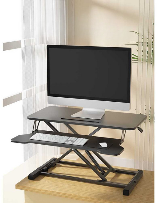 모니터 리프트 높이조절 노트북 거치대 듀얼 접이식, 하얀색