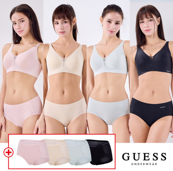 [국내정품]게스언더웨어 게스 언더웨어 26SS 젤리퓨징 브라팬티 4세트세컨팬티 4종