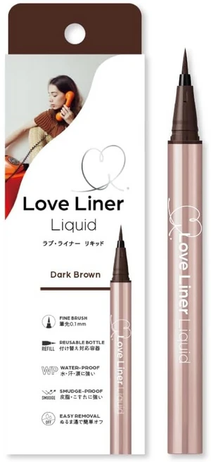 러브라이너 리퀴드 아이라이너 R5 다크 브라운, 1개, 다크브라운 - 쿠팡
