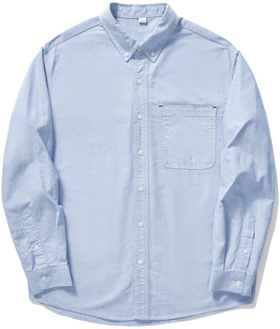 墨麥客全棉牛津紡長袖襯衫男2026春季新款簡約純色男士襯衣50148.