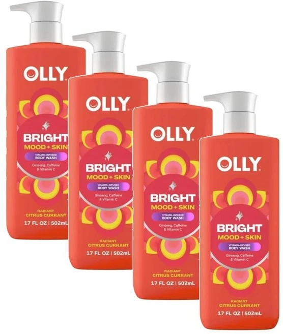 올리 브라이트 무드 스킨 인삼 카페인 비타민C 함유 바디워시 OLLY Vitamins Bright Body Wash, 4개, 502ml - 쿠팡