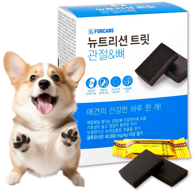 포켄스 뉴트리션 트릿 강아지 면역 피부 눈물 관절 영양제 340g, 1개