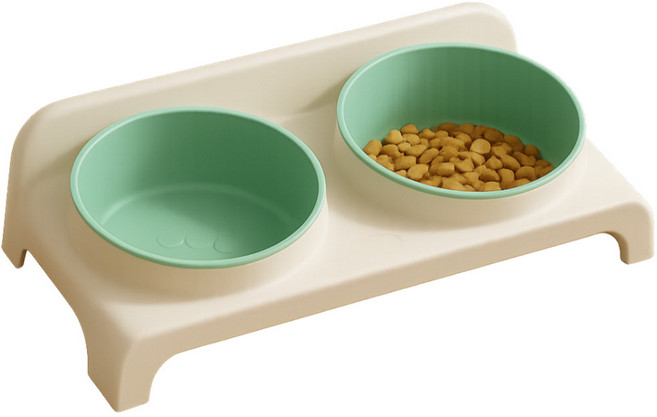 코날 강아지 고양이 밥그릇 테이블 식기 세트 2구, 그린, 1개