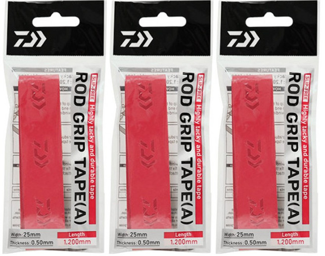한국다이와 로드그립 테이프 낚시대 그립 보호 수축 고무, 3개, 레드