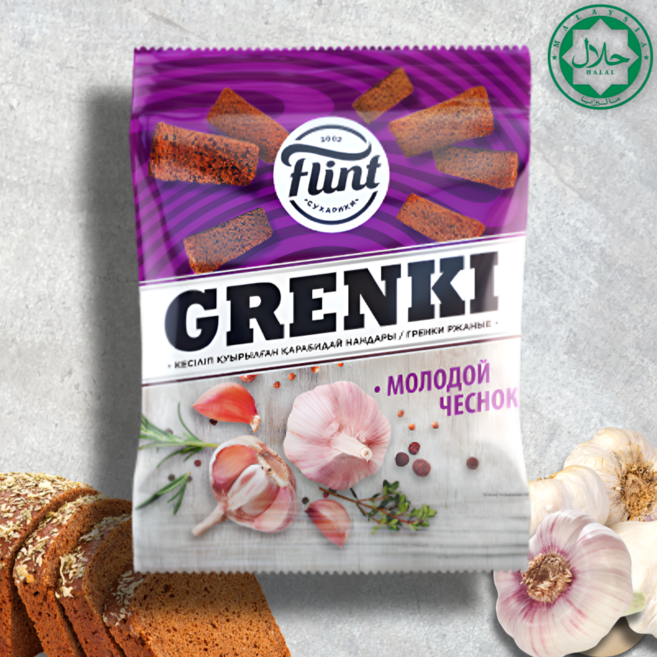 플린트 호빌빵 마늘 갈릭맛 크루통 카자흐스탄 먹거리, 1개, 100g