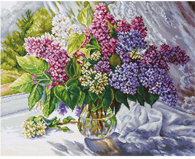 루카스 실십자수 패키지 Lilac Bouquet B7015, 1개