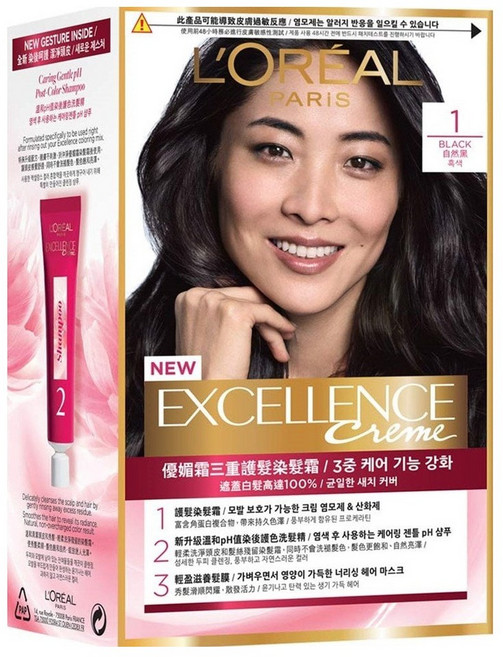 L'OREAL PARiS 巴黎萊雅 優媚霜染髮霜, 1個, 自然黑