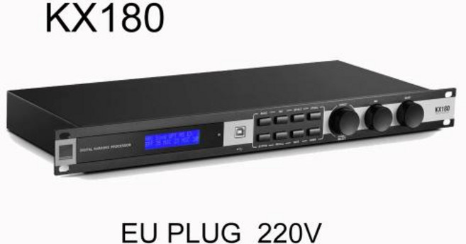 KX180 오리지널 프로페셔널 등급 디지털 프로세서 카라오케 에코 및 리버브 독립 제어 이펙터 마이크 피드백 억제기 홈 KTV 프리 사운드 스피커 시스템, Only 220V, 1개