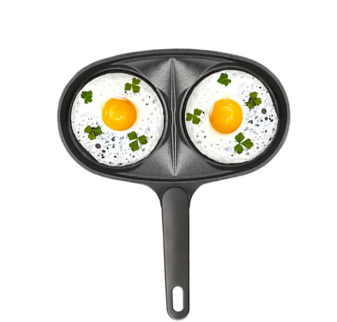 키친아트 인덕션 휴브 2구 에그 프라이팬, 24.7cm, 1개