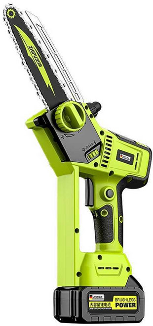 미니 전기톱 소형 체인톱 4 6 8인치 목공 잔가지절단, 1개, 8인치 + 고급 배터리 2개 패키지