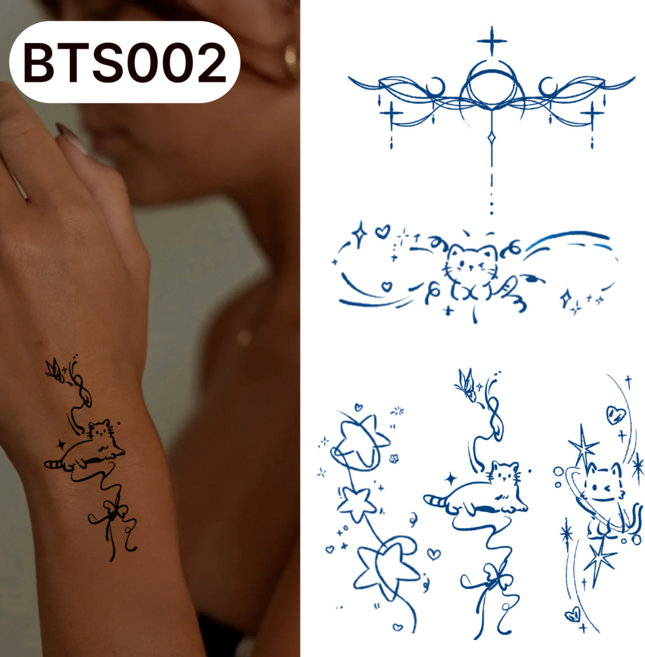 부띠끄38 미니 반영구 타투스티커 헤나 세트, 1개, BTS002