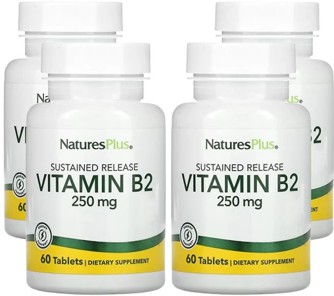 네이쳐스플러스 비타민 B-2 250mg 60 태블릿, 4개, 60정 - 쿠팡