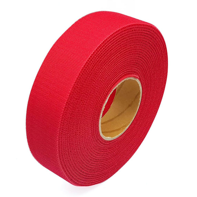 폭 5cm 국산 잘라쓰는 전선정리 암수한몸 양면벨크로타이 빨간색 일반형, 10미터 1롤, 1개