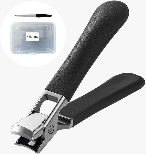 한투스 손톱깎이 손톱줄 두꺼운 발톱깎이 네일니퍼 ST501, 1세트, 블랙+줄+보관함