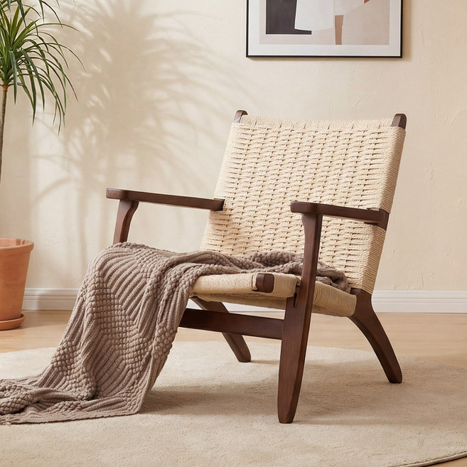 햄스 라운지 체어 거실 서재 낮은 카페 커피숍 등받이 인테리어 편안한 원목 간이 매장 의자, 월넛