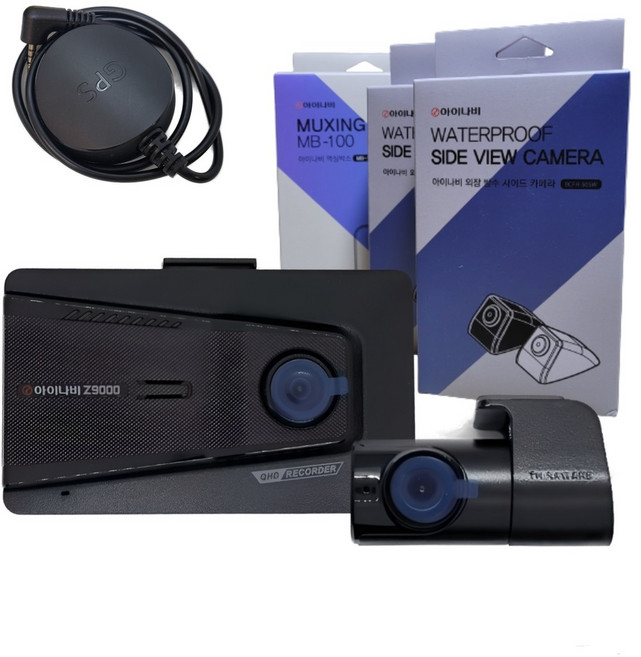 아이나비 최신모델 Z9000+정품 GPS 4채널 문콕방지 블랙박스, Z9000 4채널 호환용 64G+정품 GPS, 블랙, 자가장착