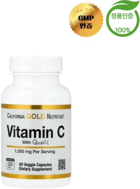 캘리포니아 골드 뉴트리션 CGN 비타민C 1000mg 아스코르브산 함유 베지 캡슐 60정, 1개, 60회분 - 쿠팡