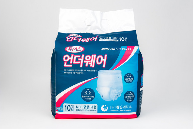 투어스 언더웨어 80매 성인용 팬티기저귀, 중대형, 10매입, 4팩