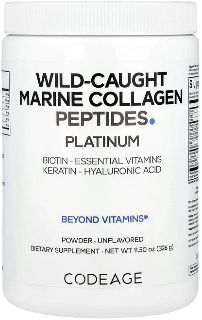 Codeage 자연산 해양 콜라겐 펩타이드 분말 플래티넘 무맛 326g(11.5oz), 1개, 326g - 쿠팡