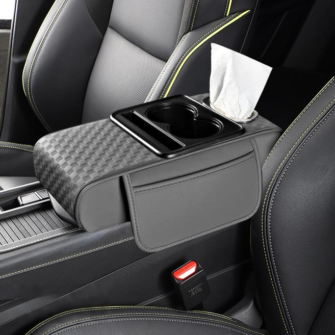 COXCO 차량용 티슈홀더 암레스트 패드 사이드 슬릿 수납박스, 1개, 그레이