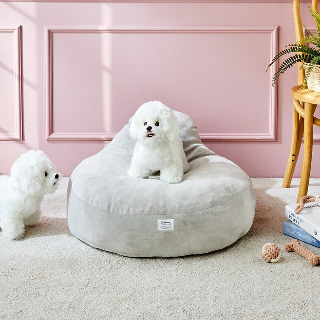 펫본 모던하우스 반려동물 말랑하고 폭신한 꿀잠 빈백, 1개, 그레이