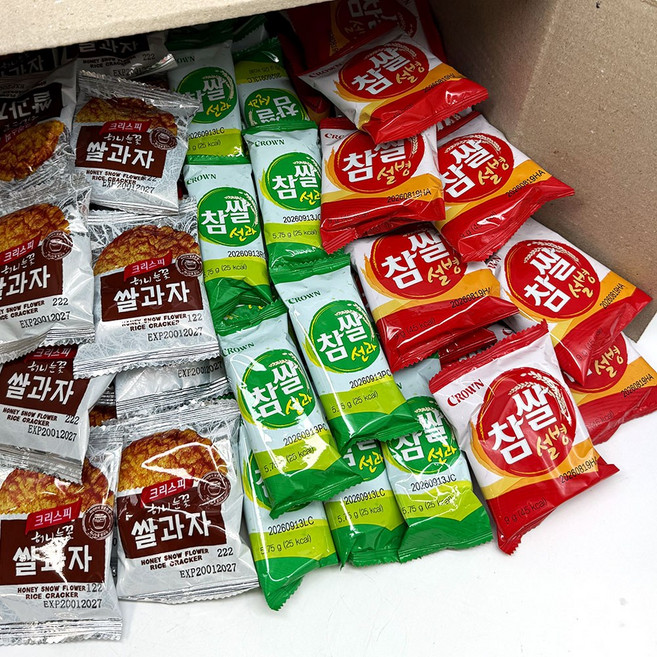 쌀과자 3종 참쌀선과 30개+참쌀설병 30개+허니눈꽃쌀과자 30개 총 90개 (개별포장) 대용량