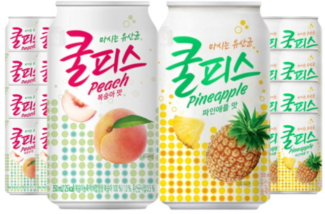 동원 쿨피스 350ml 복숭아맛 12캔+파인애플맛 12캔 총24캔, 24개