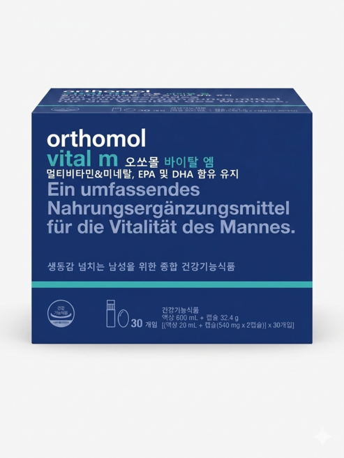 오쏘몰 남성 바이탈M 30입 선물포장 쇼핑백증정(소비기한27.3월), 1박스, 30회분