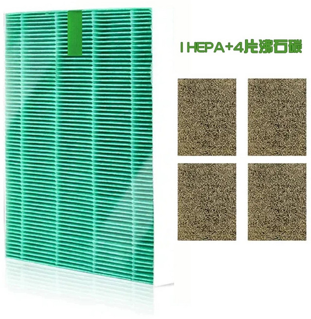 Coway 適用 AP-1216/AP-1216L 活性碳 HEPA 濾網濾芯, 1個, HEPA抗菌濾網*2+黑色活性碳棉*4