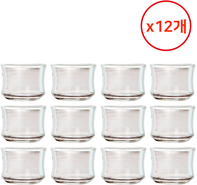 미니 유리찻잔 60ml 12개입 세트 다도 찻잔 고량주잔 글라스 소주잔, 12개, 단일