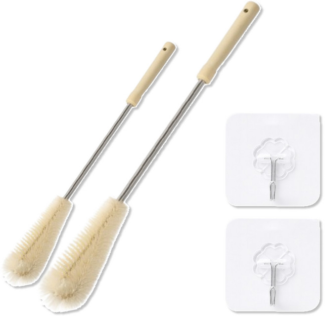 로멀리 물병 텀블러 세척솔 브러쉬, 1세트, 우드