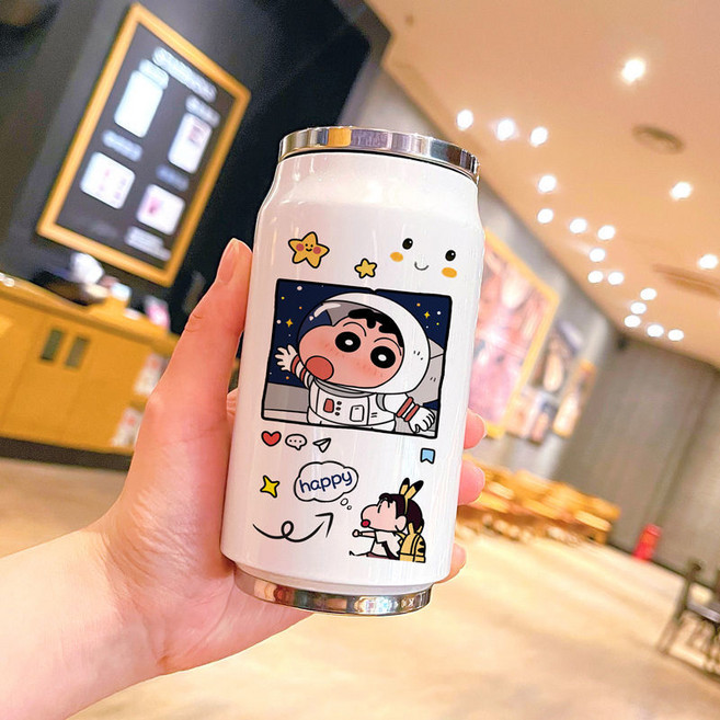 러블리 짱구 캐릭터 원터치오픈 보온 보냉텀블러 캔 깡통형 보온병 350ml&500ml, 350ml, WR-02