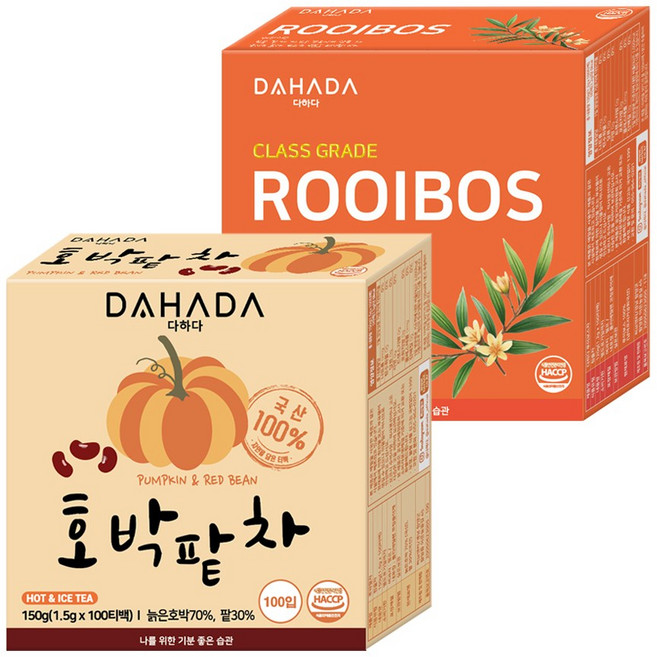 다하다 클래식등급 루이보스 호박팥차 200티백세트, 150g, 100개입